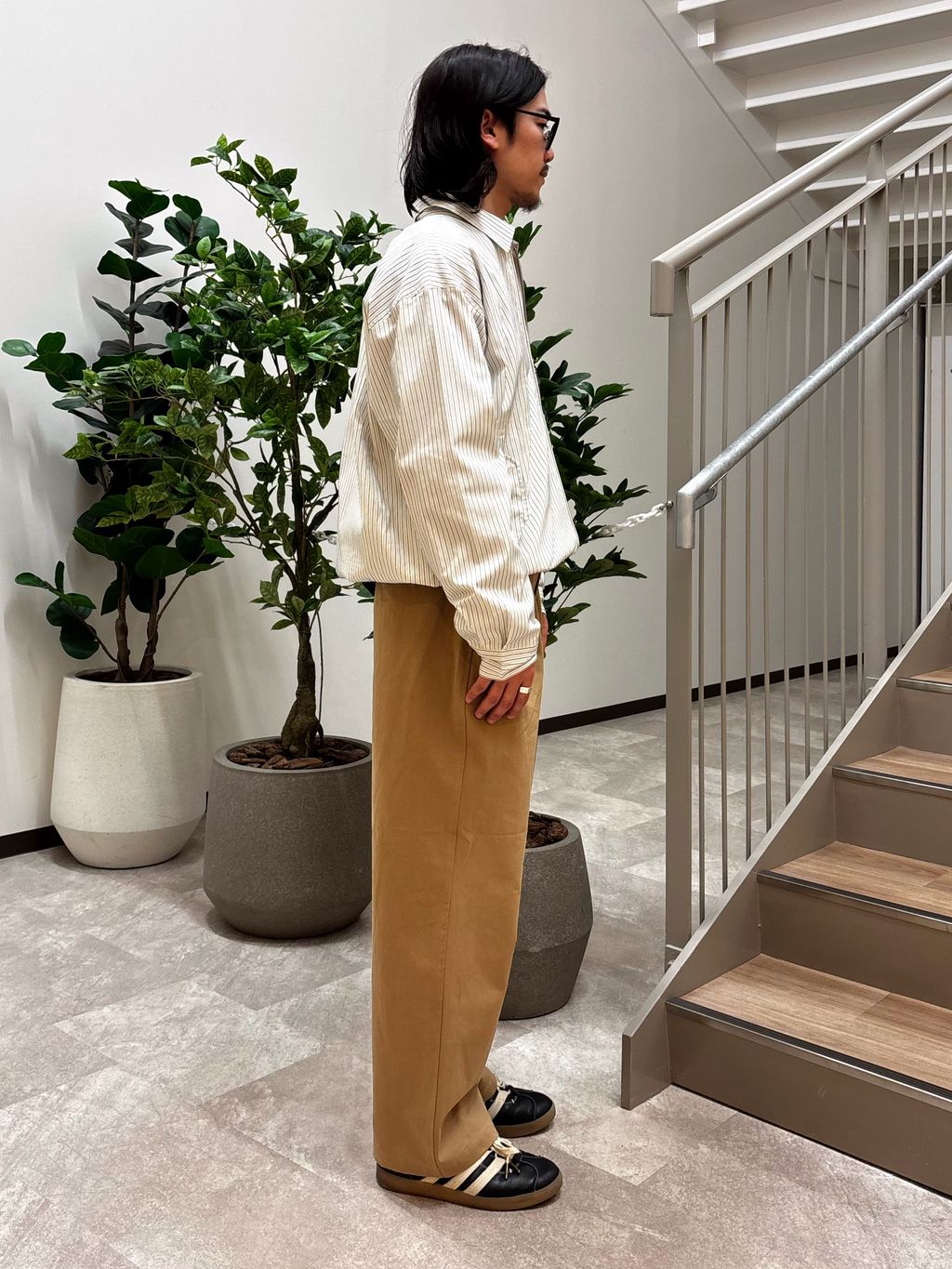 FORHUS ストライプシャツブルゾンのコーディネートスナップ（IBUKI