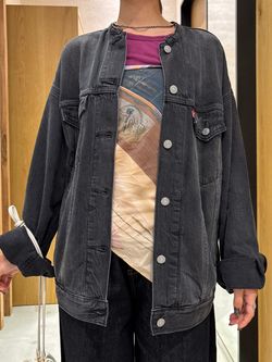 別注【LEVI'S】COLLARLESS XL TRUCKER BK：デニムジャケットの