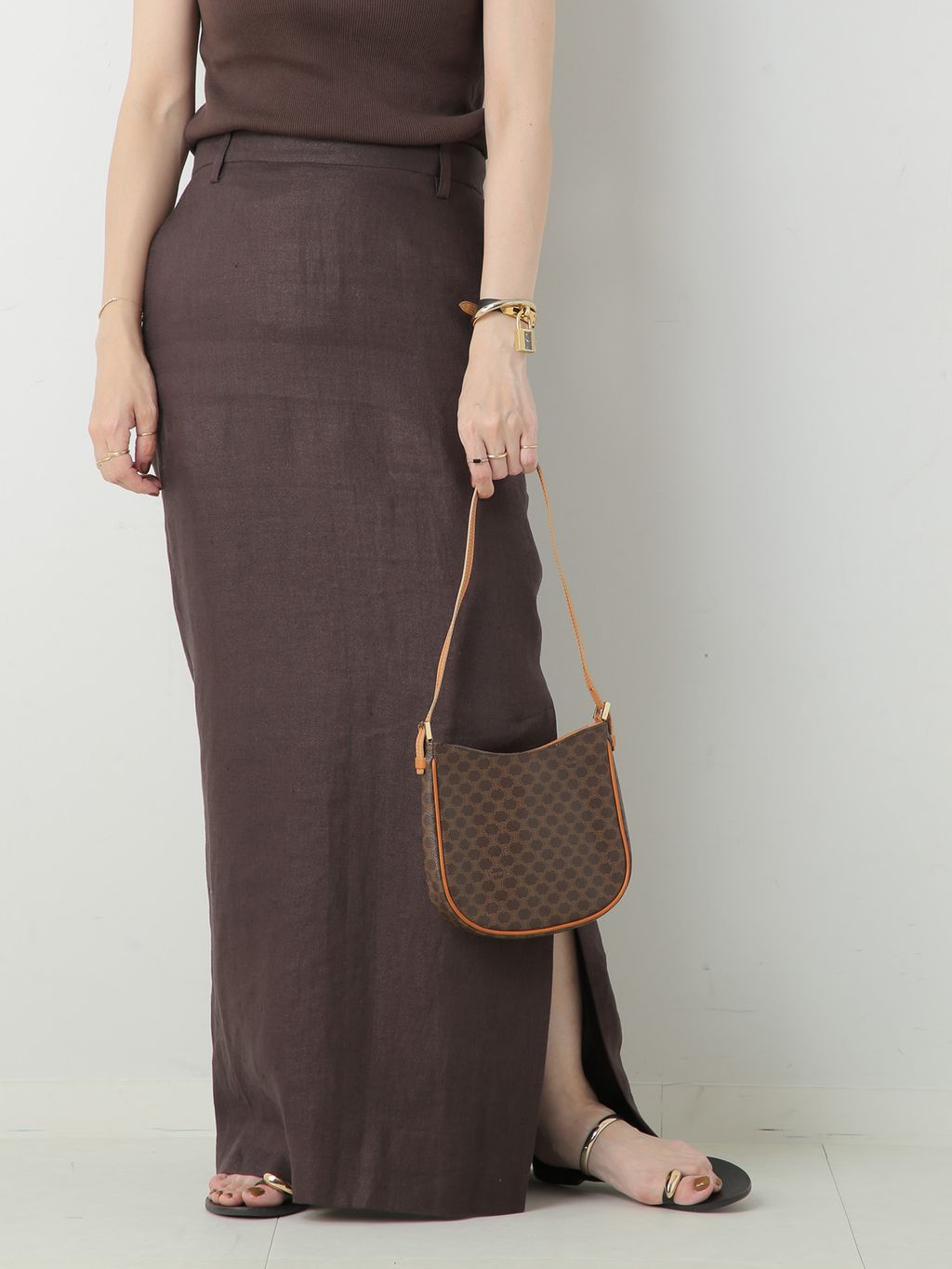 VINTAGE CELINE/セリーヌ】ショルダーバッグ macadamのコーディネート
