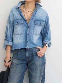 R13/アールサーティーン】 CROPPED DENIM SHIRTのコーディネート