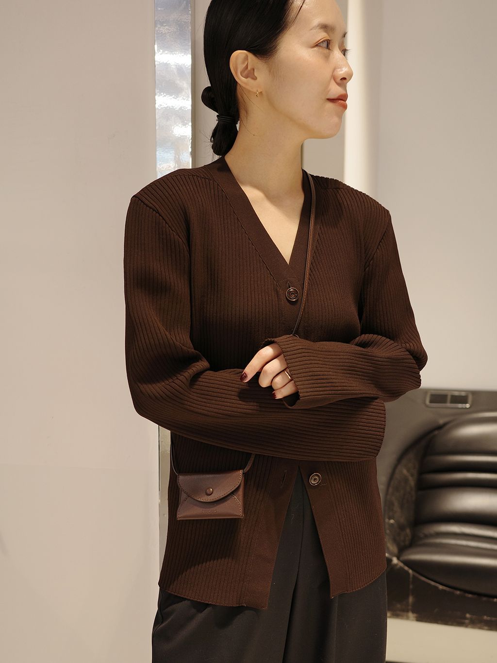 追加》R'IAM RIBシェイプカーディガンのコーディネートスナップ