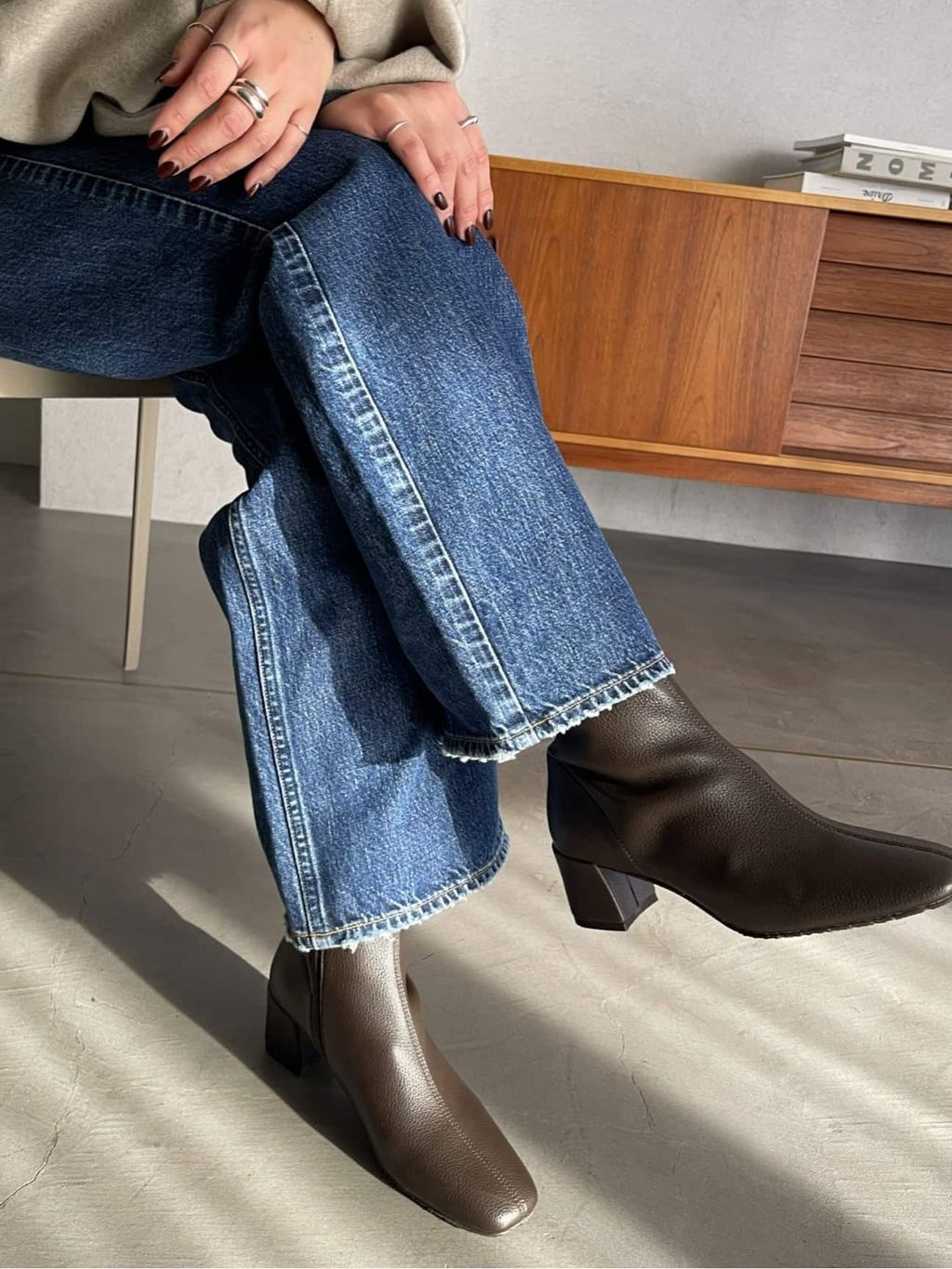 ねこぜ。ルタロン　スクエア　サイドジップブーツ　L 追加3》5cmスクエアフィットショートブーツのコーディネートスナップ