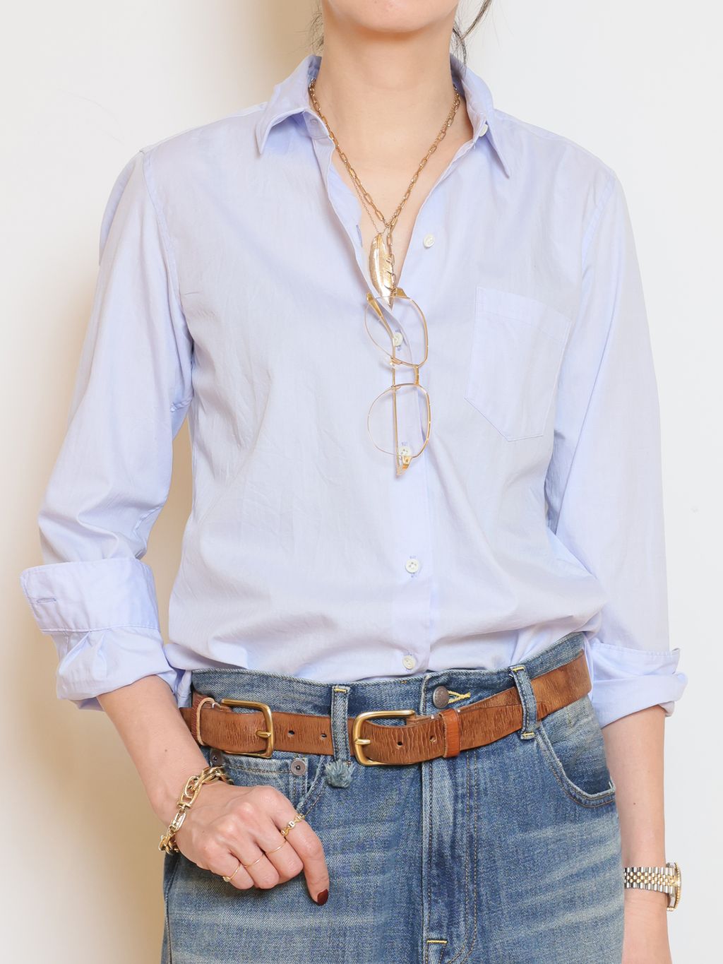 ワイヤーウォッシュシャツのコーディネートスナップ（MUSE）｜MUSE de