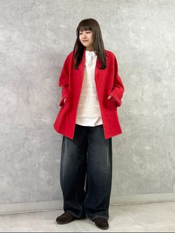 バックサテンCPOシャツブルゾンのコーディネートスナップ（M.F