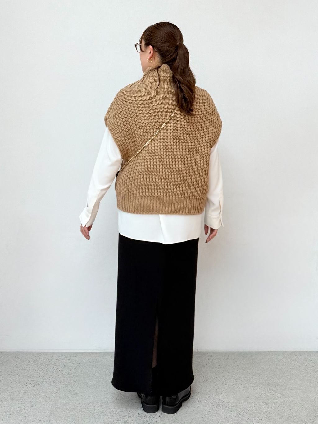 追加》3G片畦ハイネックベストのコーディネートスナップ（aoi）｜NOBLE