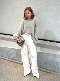 【新品】【25SS】Spick & Span ルーズコットンテープヤーンニット ルーズコットンテープヤーンニットのコーディネートスナップ（chihiro
