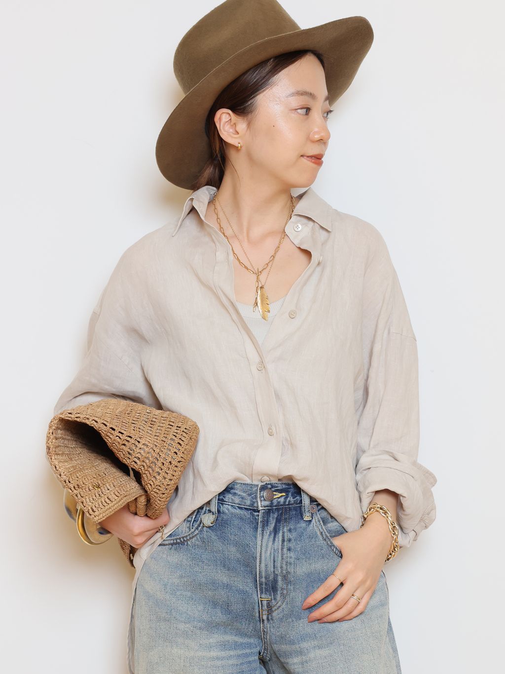 Linen シャツのコーディネートスナップ（HASE）｜MUSE de Deuxieme