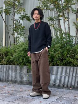 シンセティック レザー トラッカージャケットのコーディネートスナップ