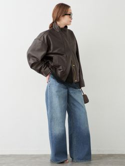Deuxieme Classe Stand Collar レザーブルゾン Stand Collar レザーブルゾンのコーディネートスナップ（MIZU
