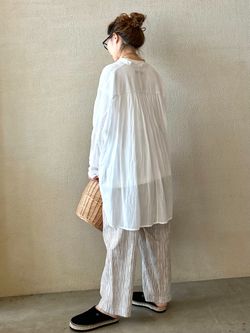 ハイツイストガーゼ ギャザーBIGシャツのコーディネートスナップ（OE