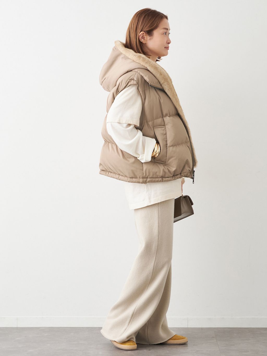 MY WHITE/マイホワイト】VESTのコーディネートスナップ（MIZU