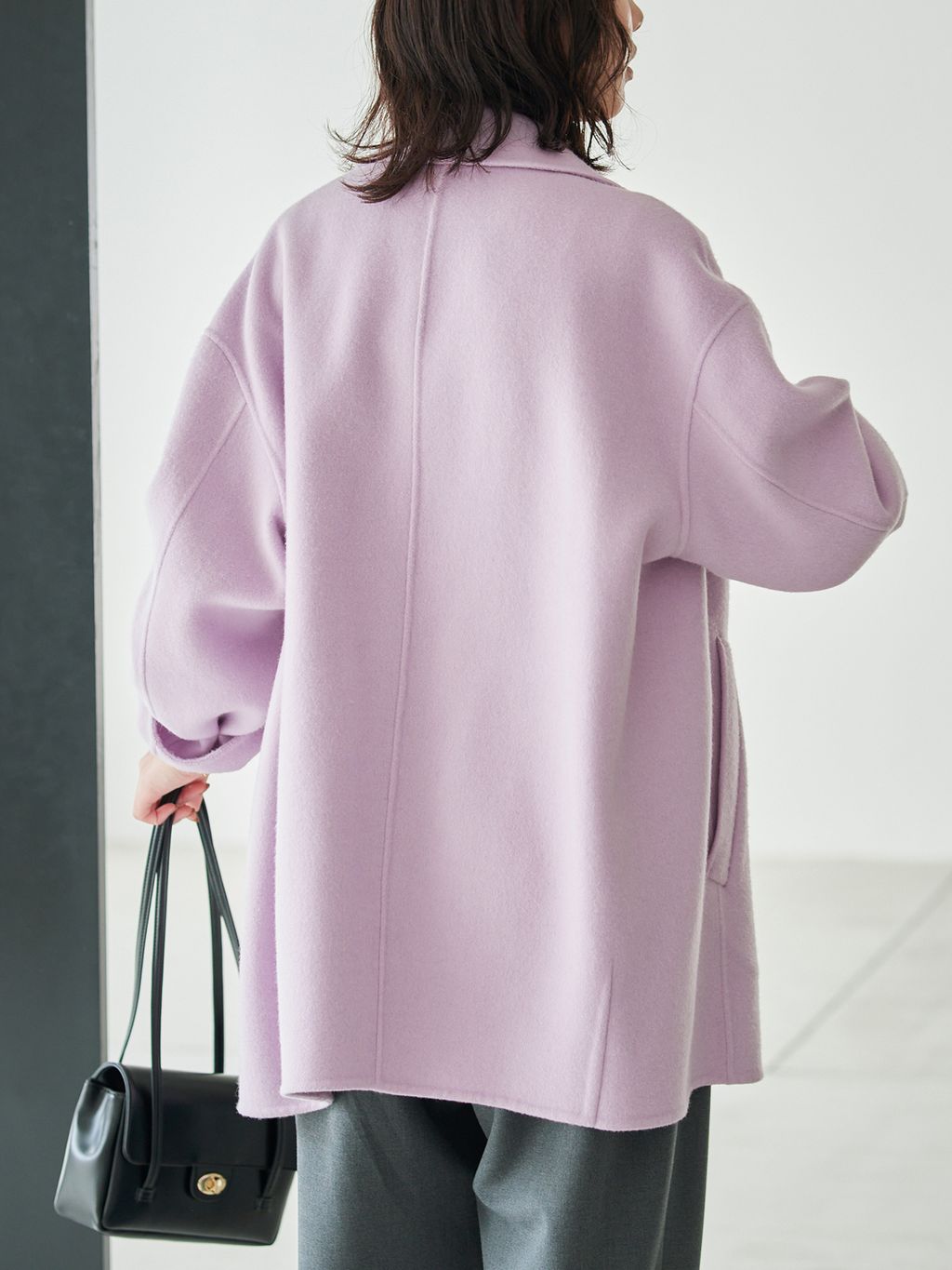 シリーズあり/追加予約》souple wool ダブルフェイスミドルコートの