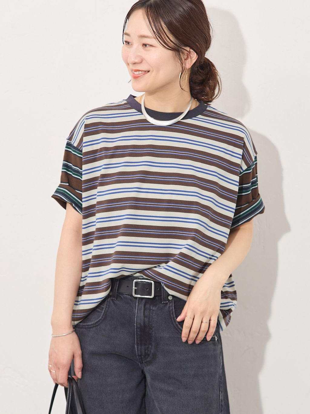 クレイジーボーダーTEEのコーディネートスナップ（chizu）｜JOURNAL