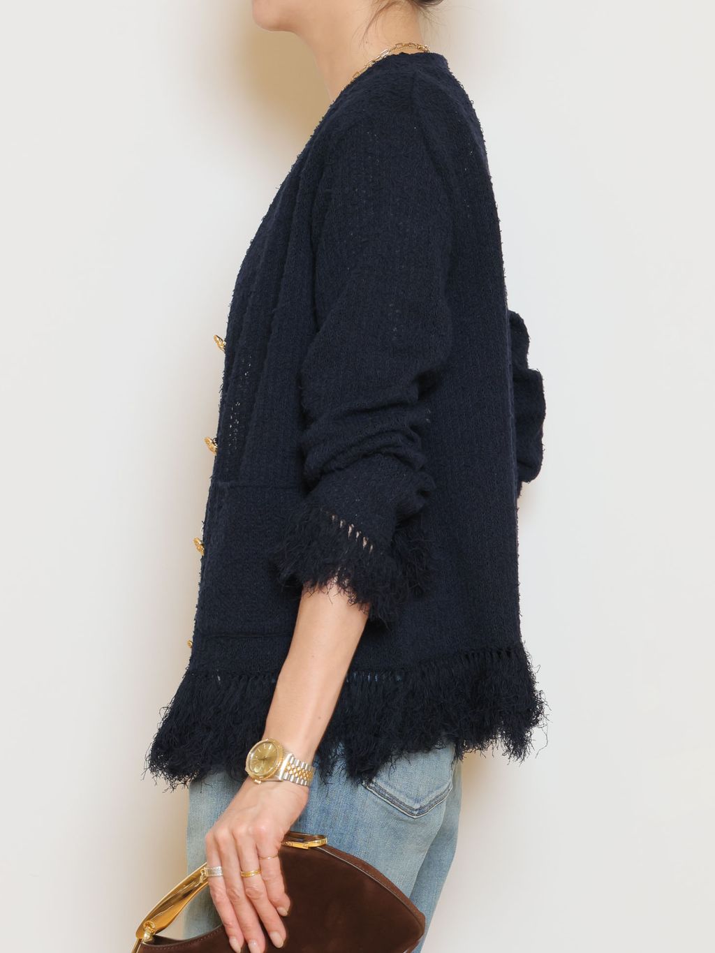 MIXTWEED KNIT ジャケットのコーディネートスナップ（MUSE）｜MUSE de