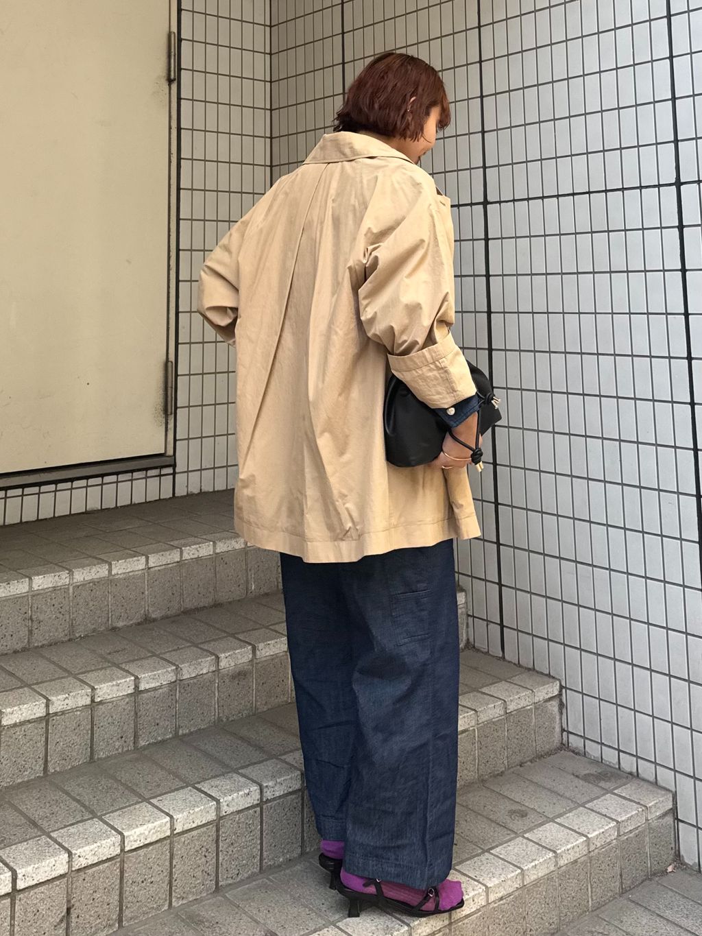 追加》コットンニュアンストレンチコートのコーディネートスナップ