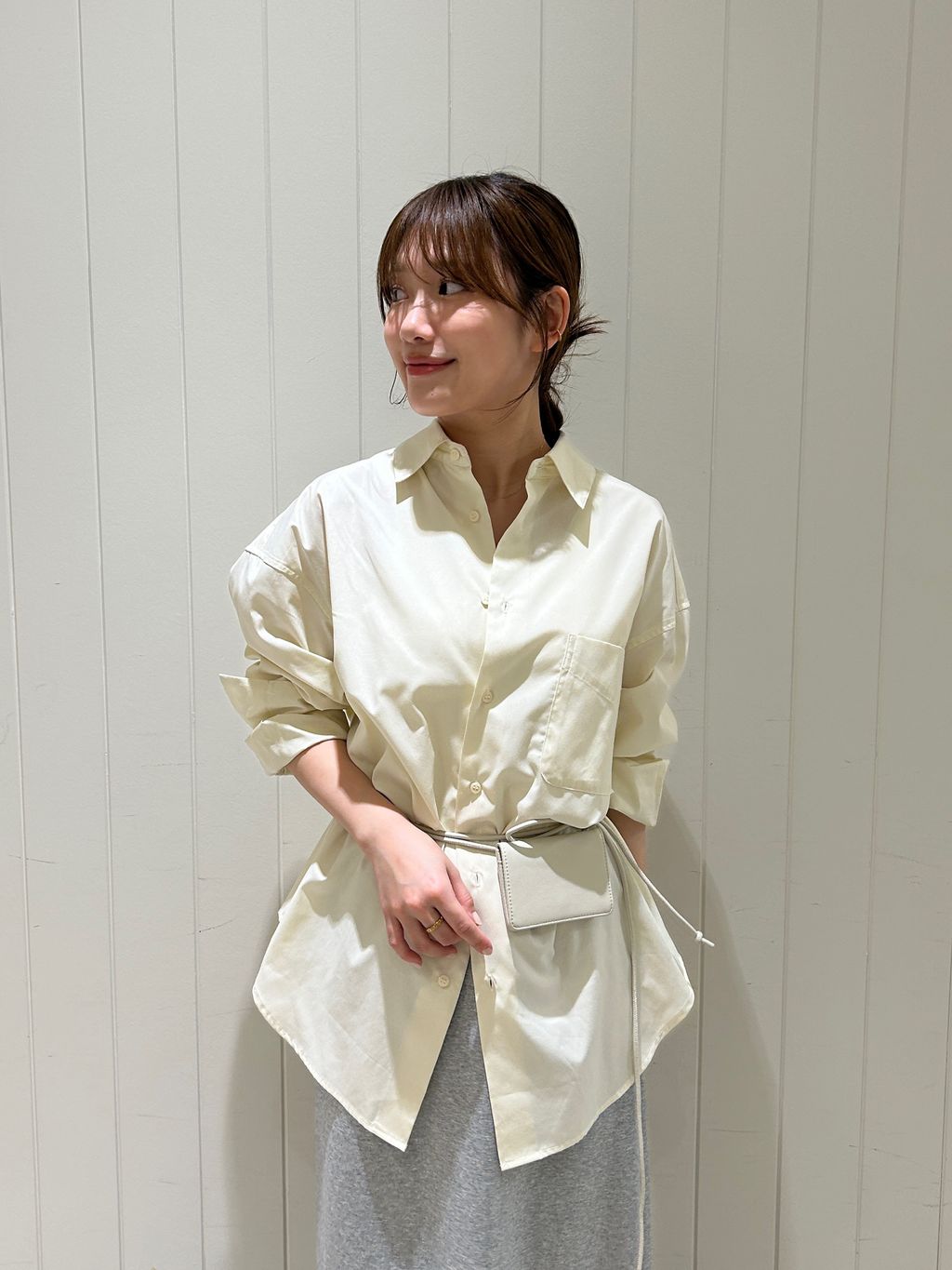 UVカット》ポプリン2WAYシャツのコーディネートスナップ（hina