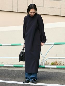 WEB限定追加予約》ダブルクロスロングワンピースのコーディネート