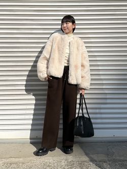 フェイクファージップブルゾンのコーディネートスナップ（yuuka）｜U