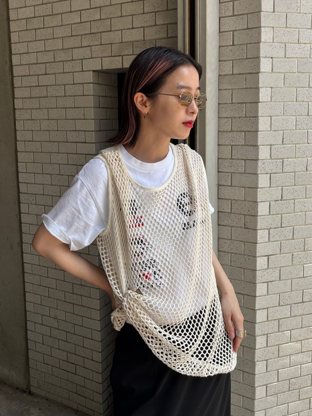 COTTON MESH TANK TOP：カットソーのコーディネートスナップ