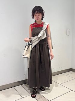 タイプライターストレッチコクーンキャミワンピースのコーディネート