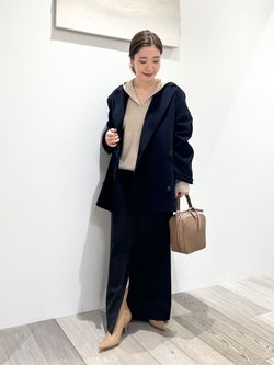 Super160sチェスターミドルコートのコーディネートスナップ（ayumi