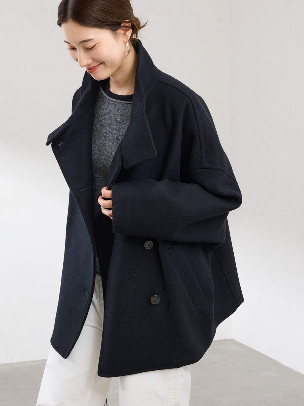 ≪一部カラーWEB限定 / 追加予約≫メルトンコクーンコートの