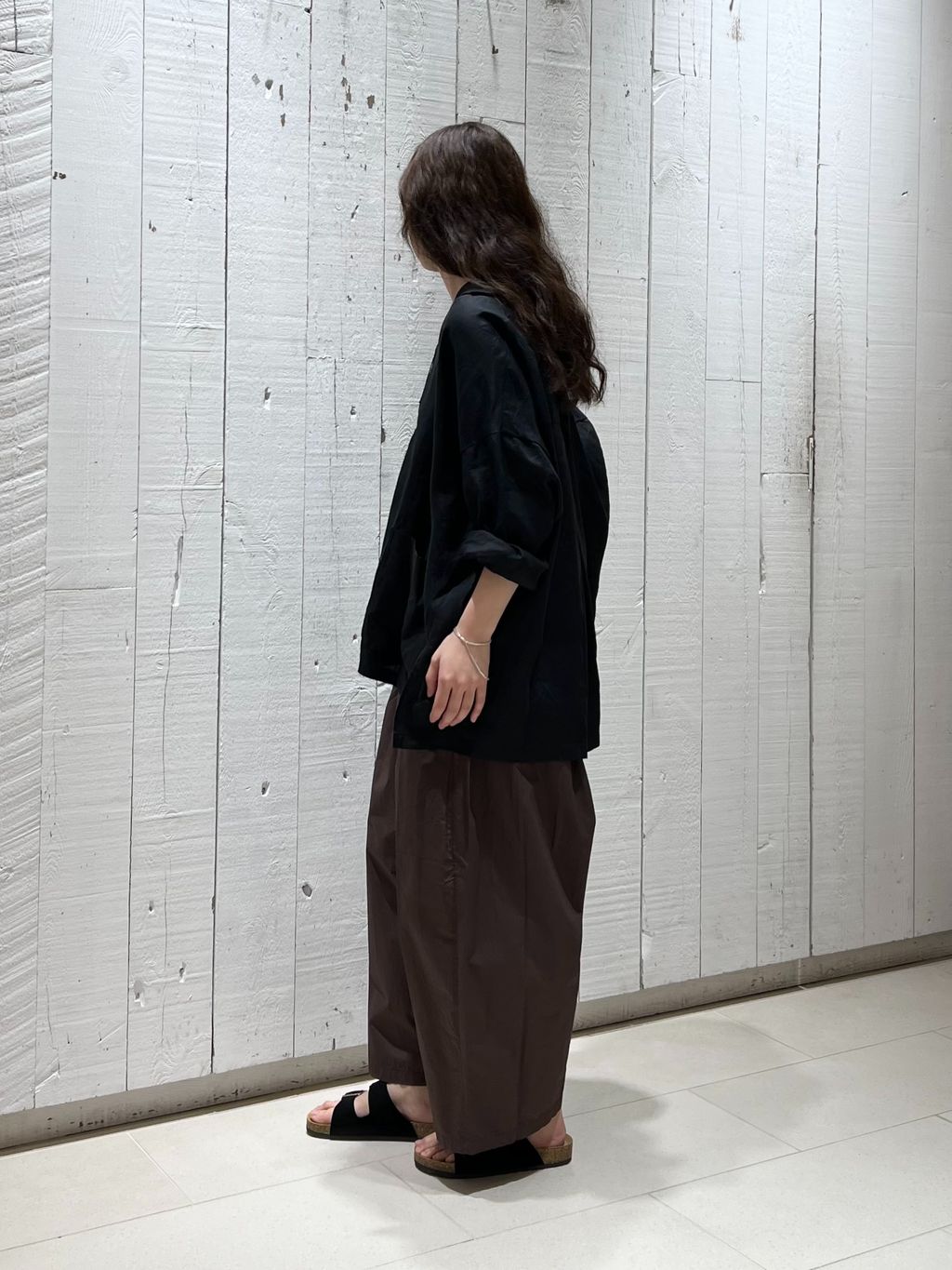 追加》リネンワッシャー スキッパーシャツのコーディネートスナップ