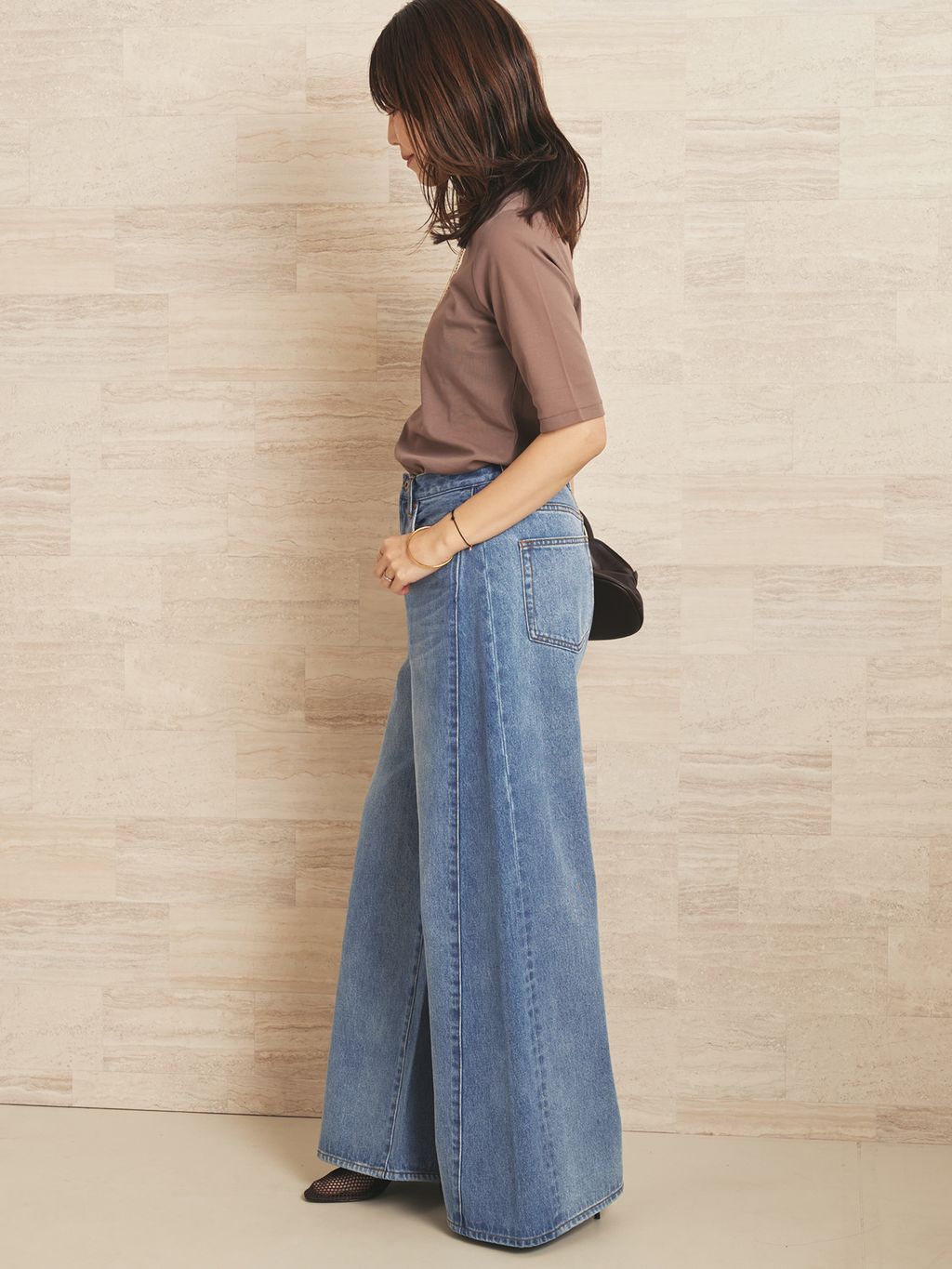 追加》REMAKE WIDE DENIM パンツのコーディネートスナップ（yoshie
