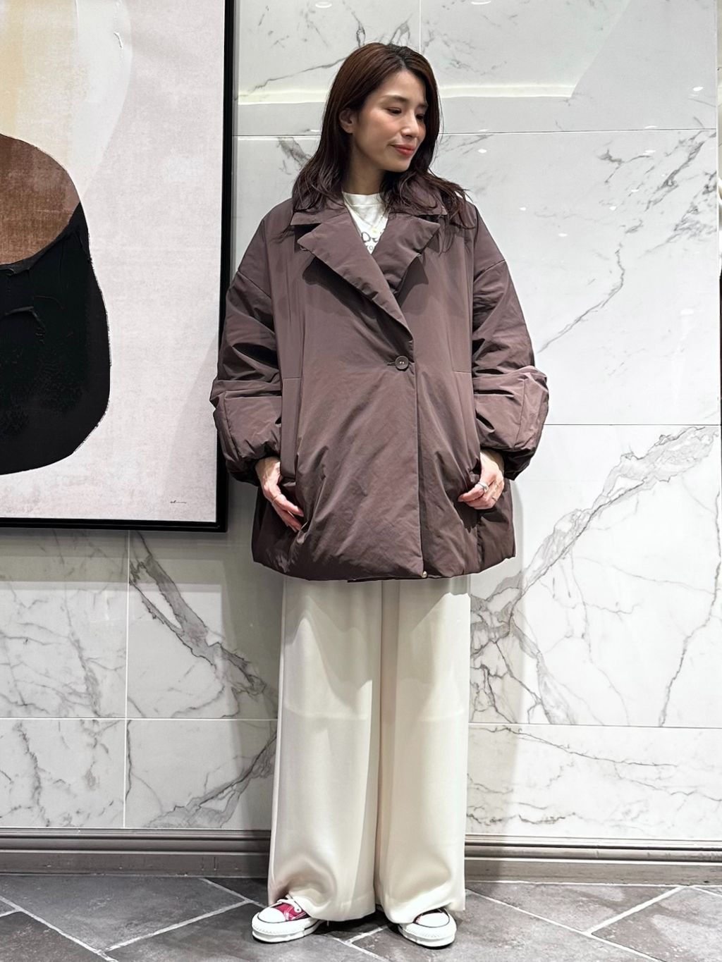 ★新品タグ付★IENA ARTIROSA撥水テイラーコクーンダウン 36 追加》ARTIROSA 撥水テイラーコクーンダウンのコーディネートスナップ