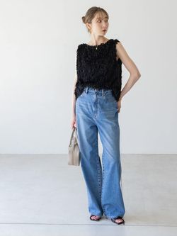追加》【洗える】フェザーヤーンタンクトッププルオーバー（シャツ