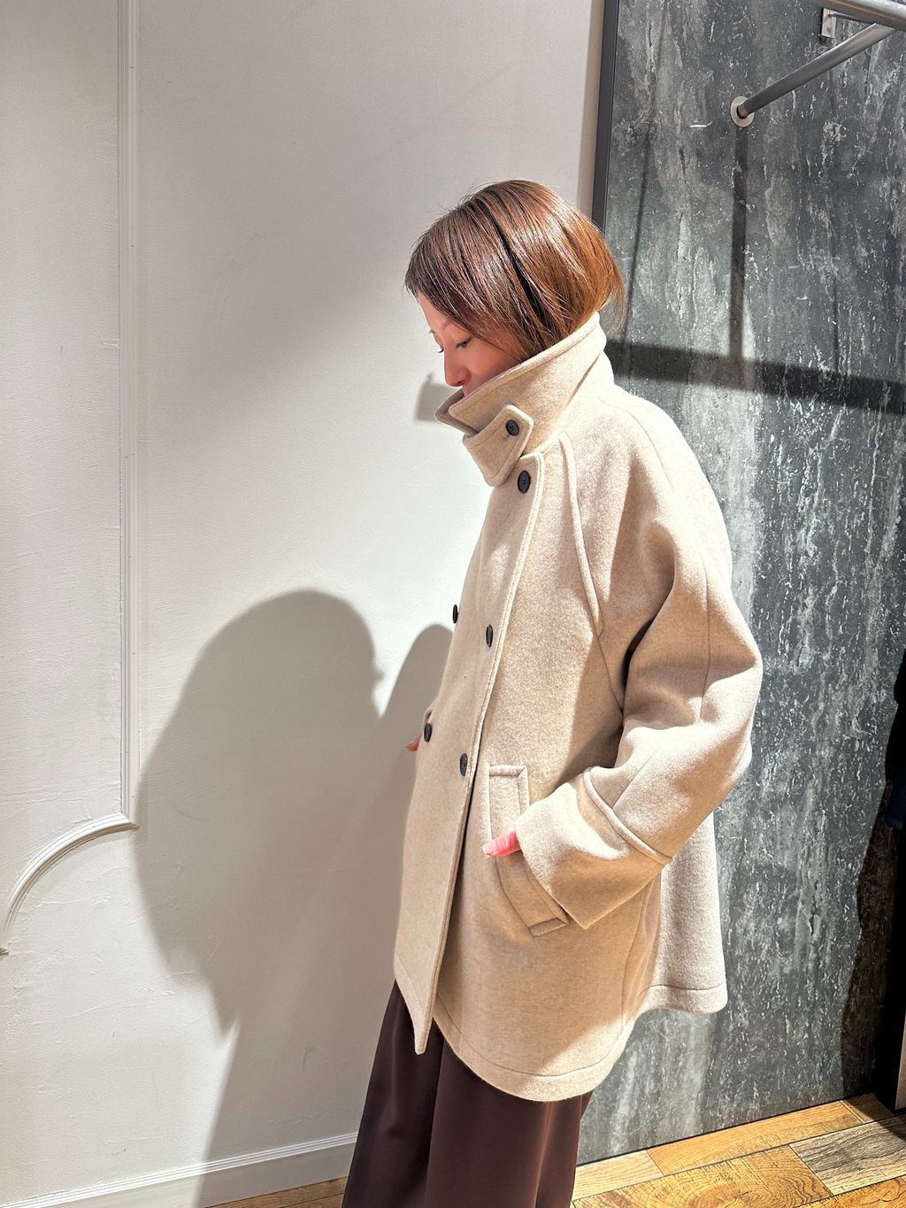 ダブルブレストハーフコートのコーディネートスナップ（Haru）｜IENA