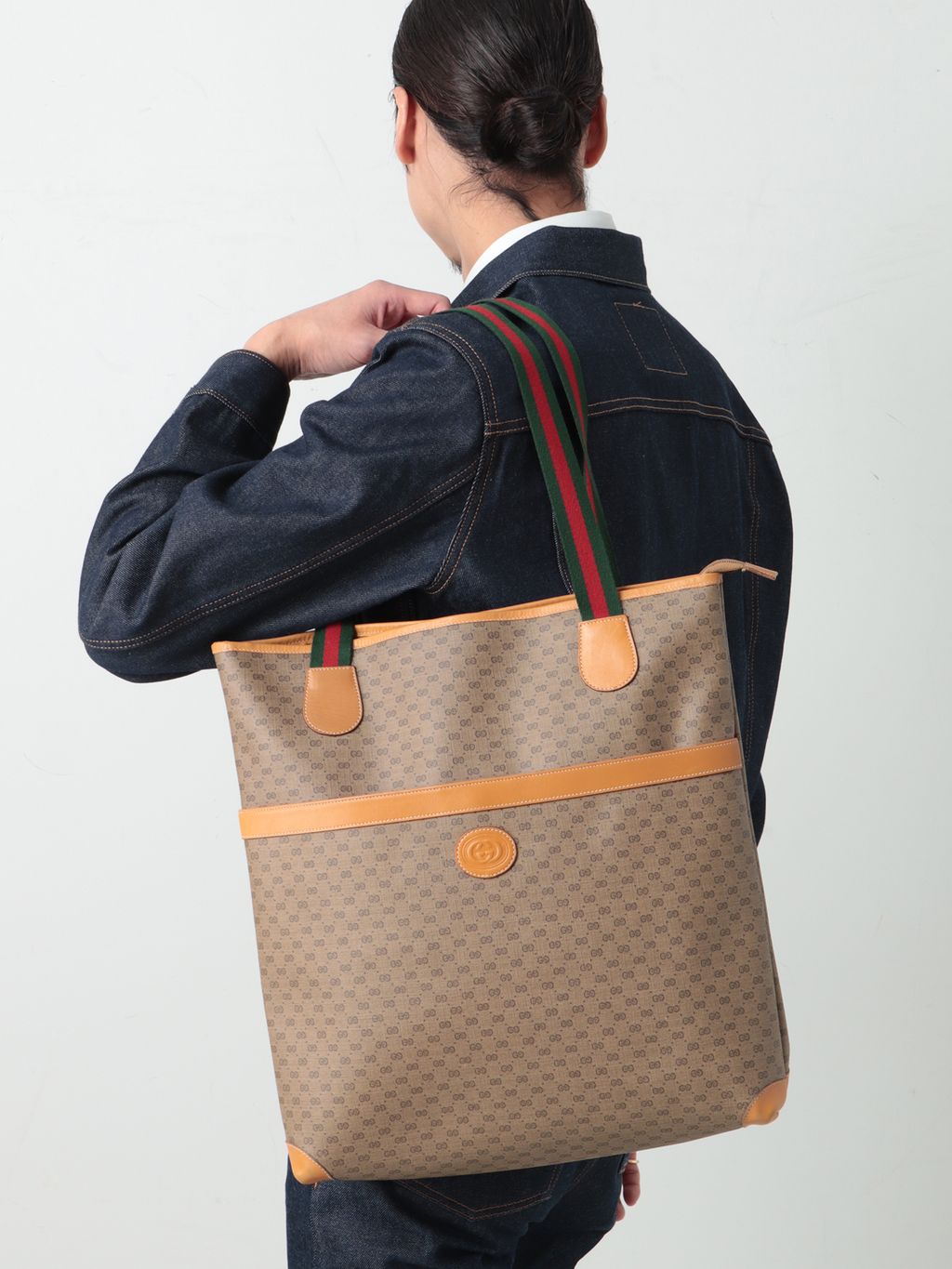 VINTAGE GUCCI/グッチ】トートバッグ micro gg webのコーディネート