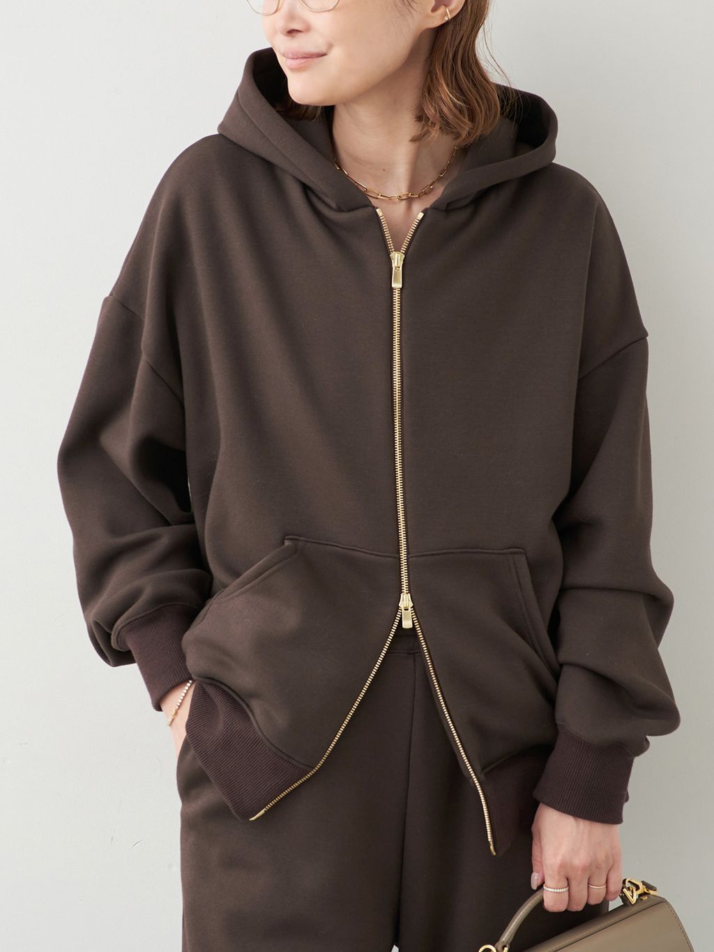 予約》*Warm ジップ フーディーのコーディネートスナップ（MIZU