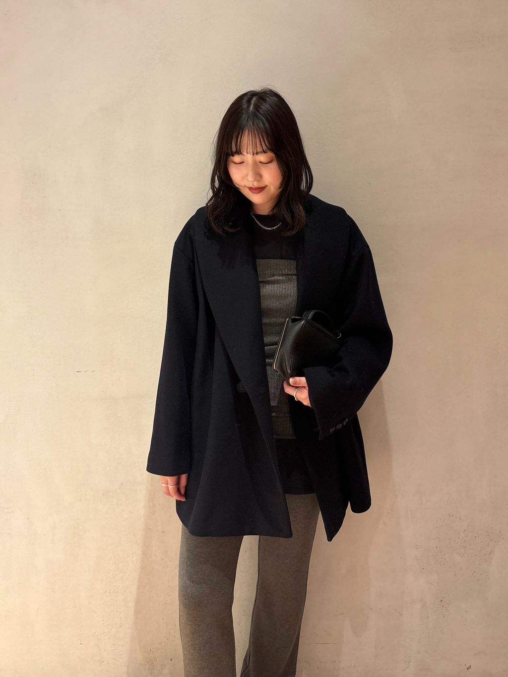 Double melton コートのコーディネートスナップ（chika）｜Plage