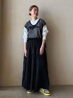 ジャーナルスタンダードラックス　レイヤーガーゼギャザースカート レイヤーガーゼ ギャザースカートのコーディネートスナップ（Y.S