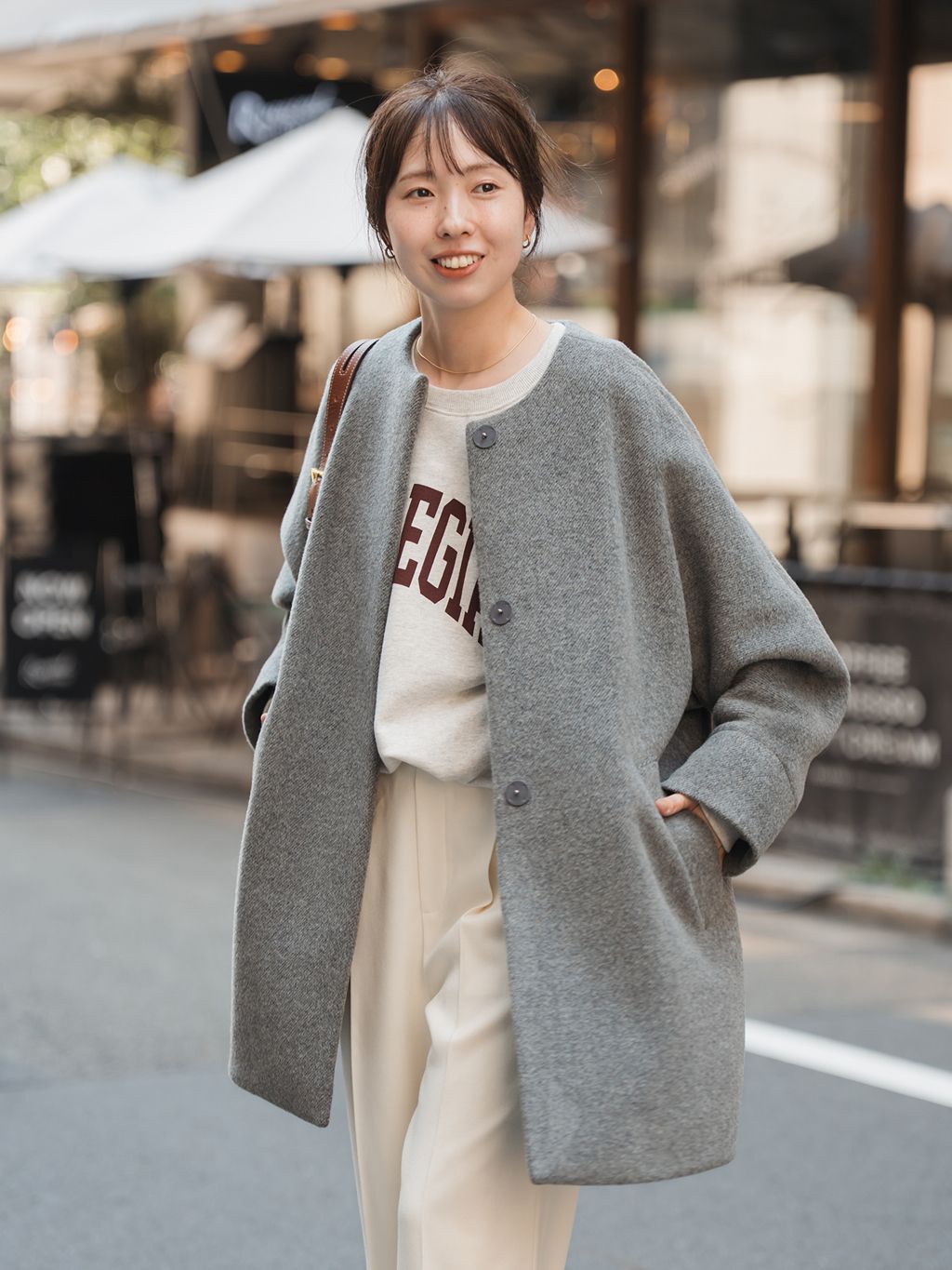 TICCA / ティッカ ノーカラーテントコートのコーディネートスナップ