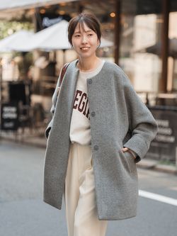 TICCA / ティッカ ノーカラーテントコートのコーディネートスナップ