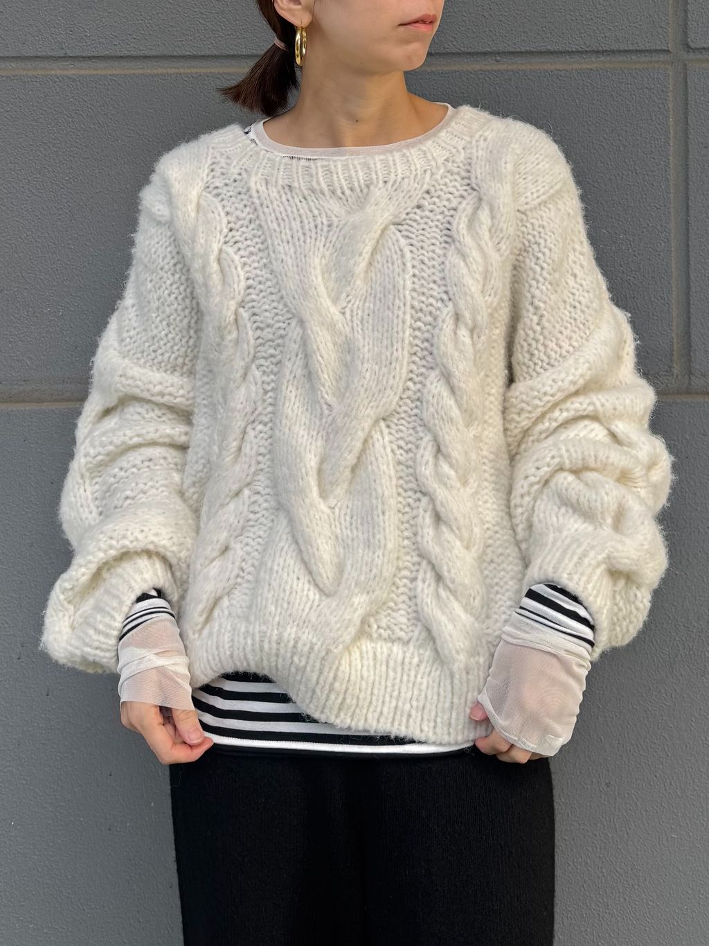 81BRANCA/ハチイチブランカ SLOBE別注 ケーブルハンドニットの