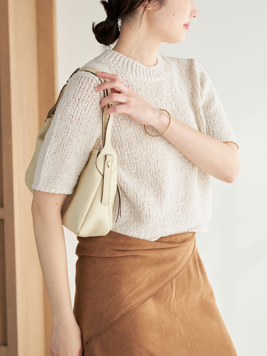 Italian yarn CO half ニットのコーディネートスナップ（mizuka