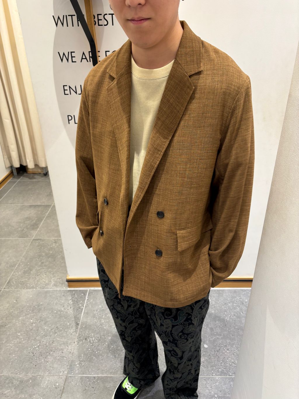 テックキャンバス ダブルプレスト ジャケット(セットアップ対応可能)の