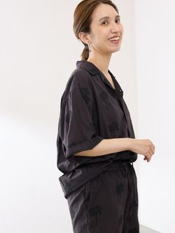 COUTURE DADAM/クチュールドアダム parm tree embroidery シャツの