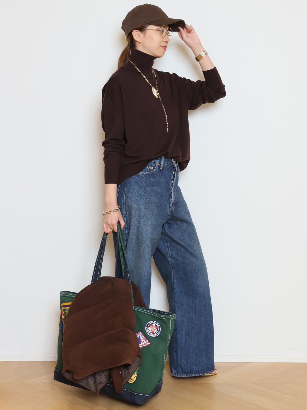 MUSE de Deuxieme Classe HERILLヘリルタンクトップ HERILL/ヘリル】SHEEPLEATHER ベストのコーディネートスナップ（HASE