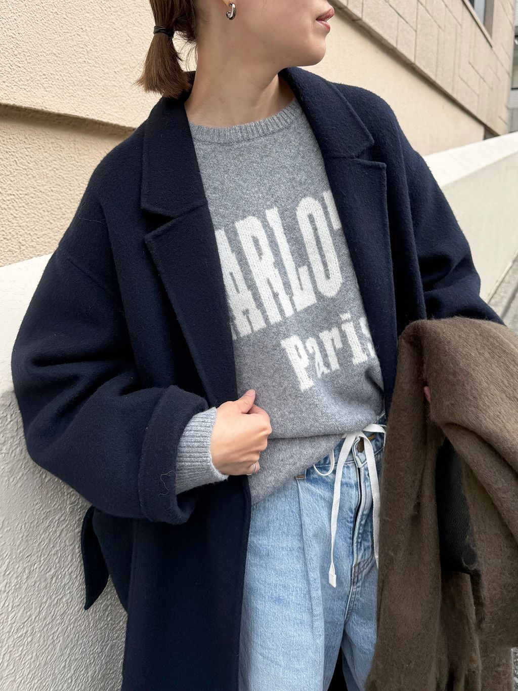 souple wool ダブルフェイスロングコートのコーディネートスナップ
