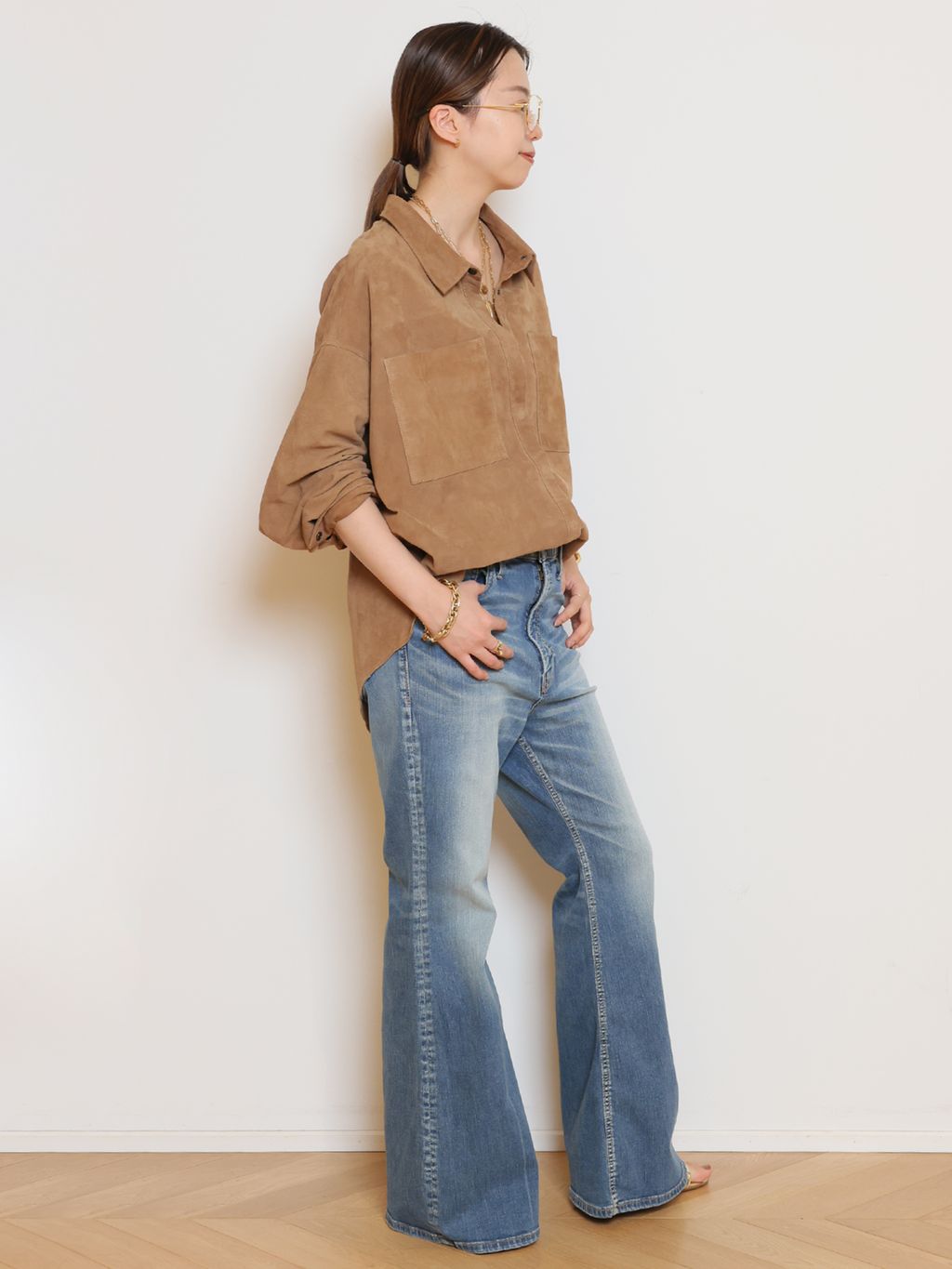 予約》【OneTeaSpoon/ワンティースプーン】SUEDE DARIA シャツ