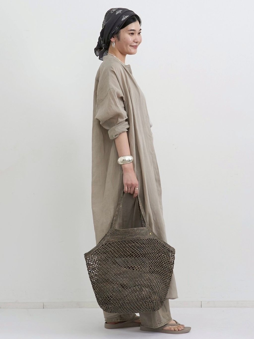 Ramie Shirts Dressのコーディネートスナップ（STAFF.T）｜L