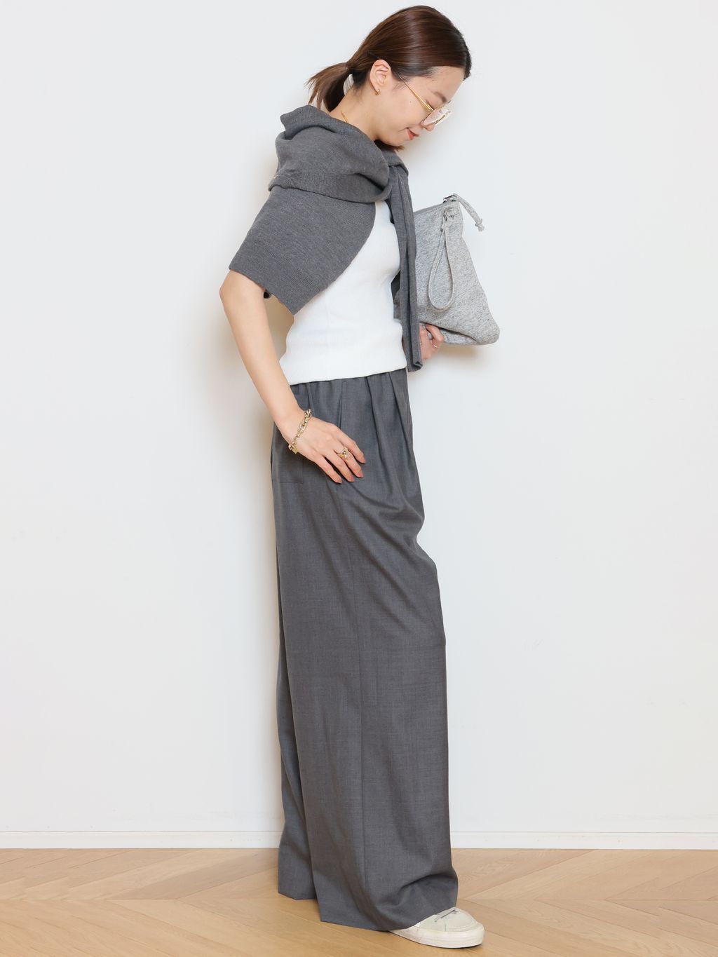 LOREL RIB タンクトップのコーディネートスナップ（HASE）｜MUSE de