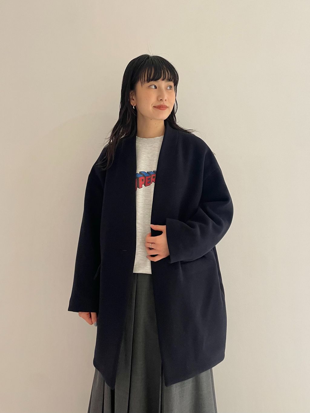 追加》SUPER140S/GIOLICA コクーンコートのコーディネートスナップ