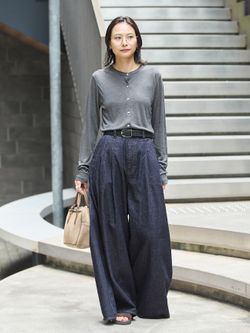 予約》コーンデニムライトオンススーパーワイドパンツのコーディネート