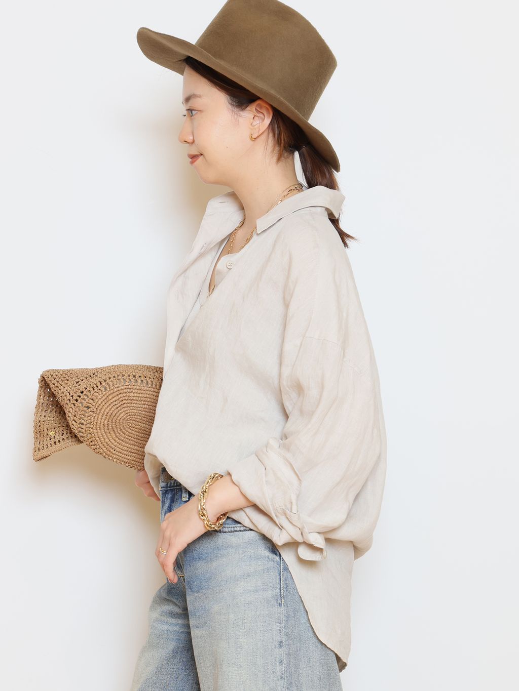 Linen シャツのコーディネートスナップ（HASE）｜MUSE de Deuxieme