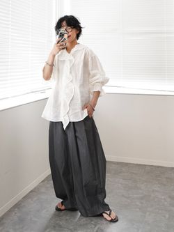 ◇◇◇《追加》フレンチリネン フリルパフブラウスのコーディネート